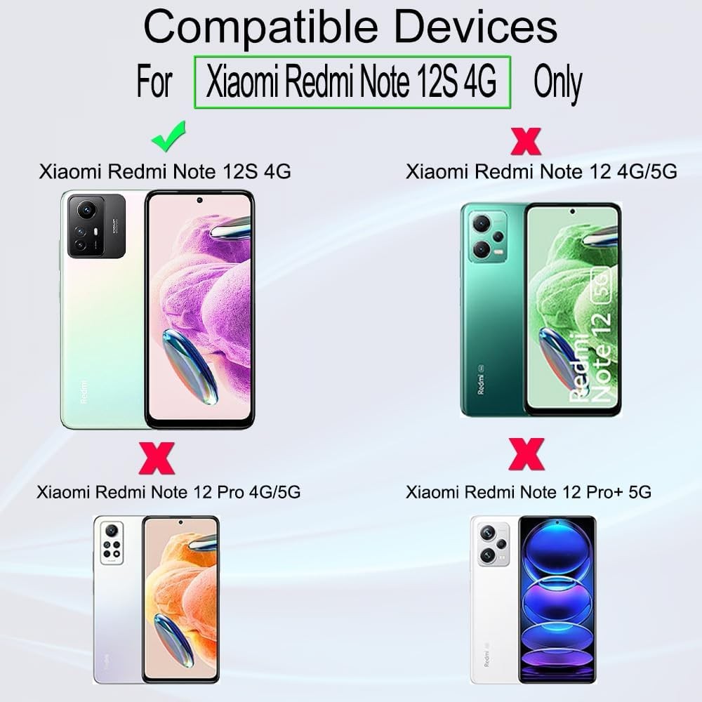 Ibywind ฟิล์มกันรอยหน้าจอสําหรับ Xiaomi Redmi Note 12S 4G(6.43") 2 Pack+1 Pack Camera Len Protector+