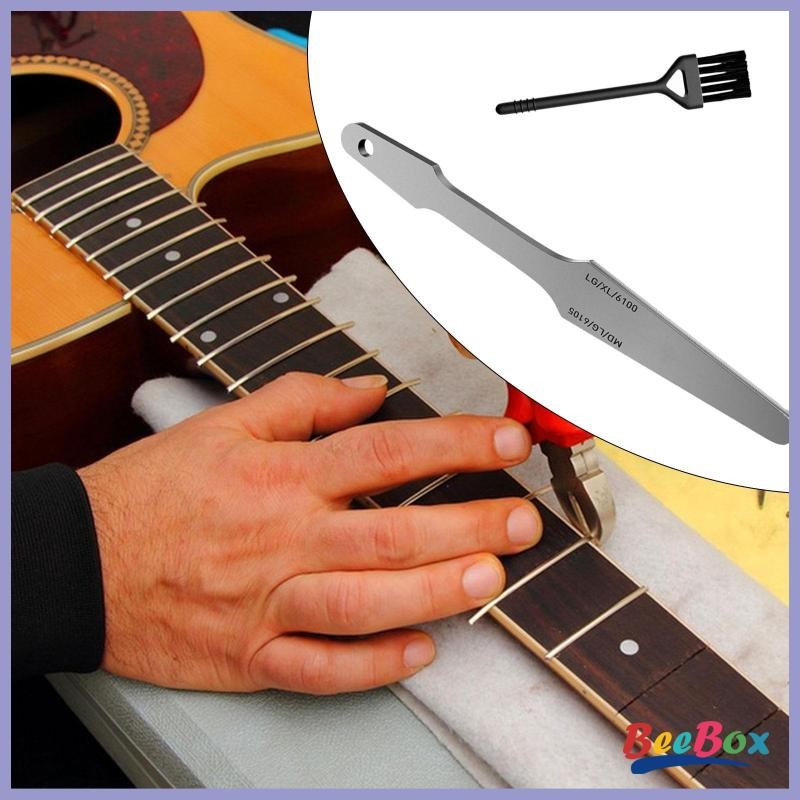 [Szgqmyyx2] Guitar Fret Crowning File พร้อมแปรง Fret Edge File สําหรับกีตาร์ Ukulele Bass