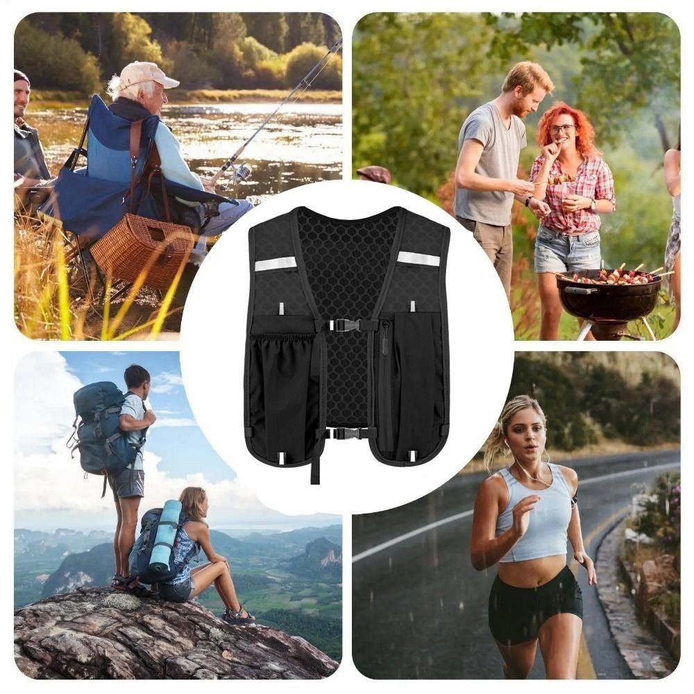 นีดเวย์ ชุดเสื้อกั๊กวิ่งสะท้อนแสง,กันน้ําระบายอากาศวิ่งไฮเดรชั่เสื้อกั๊กกระเป๋า,แบบพกพามัลติฟังก์ชั่สะดวกปรับกลางแจ้งวิ่งเสื้อกั๊กกิจกรรมกลา - รูปที่ 6