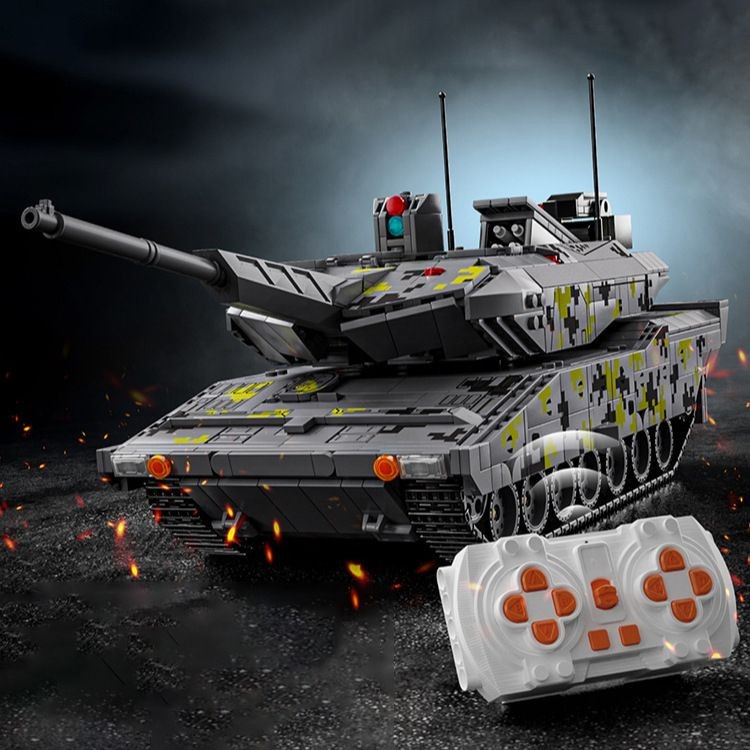 12GO รถถังรุ่นที่สี่ Black Panther KF51 Armata T14 Abrams X ของเล่นบล็อกประกอบแบบจำลองทหาร