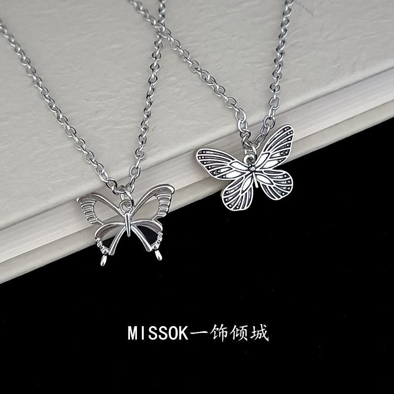 สร้อยคอสไตล์ผีเสื้อ ออกแบบตามแฟชั่นฮิปฮอป งานเจียระไนโปร่ง แมทช์ได้หลายโอกาส JZ3G