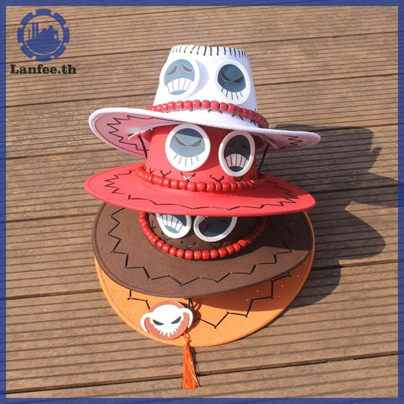 NFE One Piece Portgas D Ace หมวกอะนิเมะคอสเพลย์คาวบอยหมวกสําหรับผู้ชายผู้หญิงเด็ก N