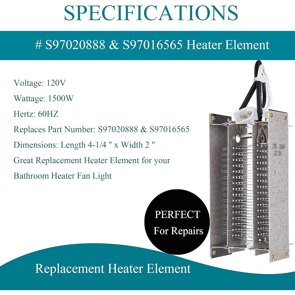 เปลี่ยนเครื่องทําความร้อนองค์ประกอบความร้อนสําหรับ Broan Nutone เหมาะสําหรับ QTXN100HL QTXN110HL QTX