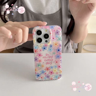 เคสไอโฟน17สำหรับ iPhone 15 13 11 air 17 16 14 12 Pro Max 15Plus 16Plus 14Plusประกายดาวดอกไม้กำไลข้อมือใหม่ IMD ปก อ่อน