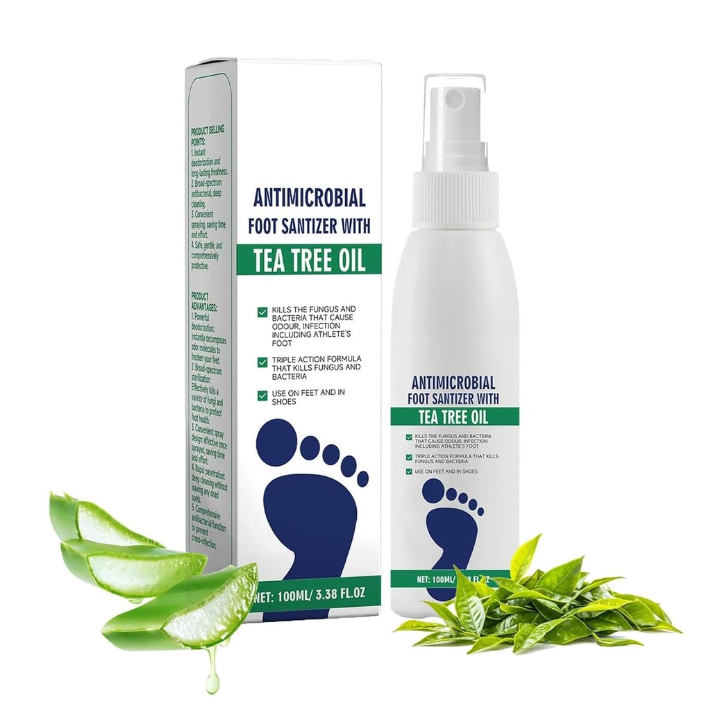 Ximonth Foot Sanitiser with Tea Tree Oil, Tea Tree Oil Feet Spray, Quick Antiperspirant to Remove Fo