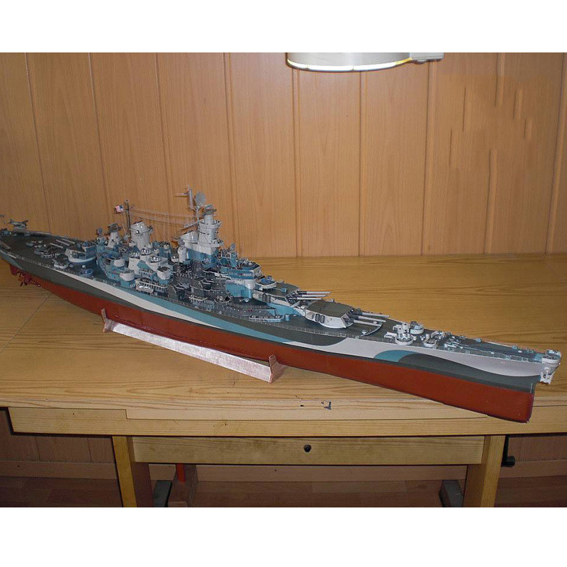 1: 280 กระดาษเรือรบ American MISSOURI รุ่น USS MISSOURI Warship Handmade DIY