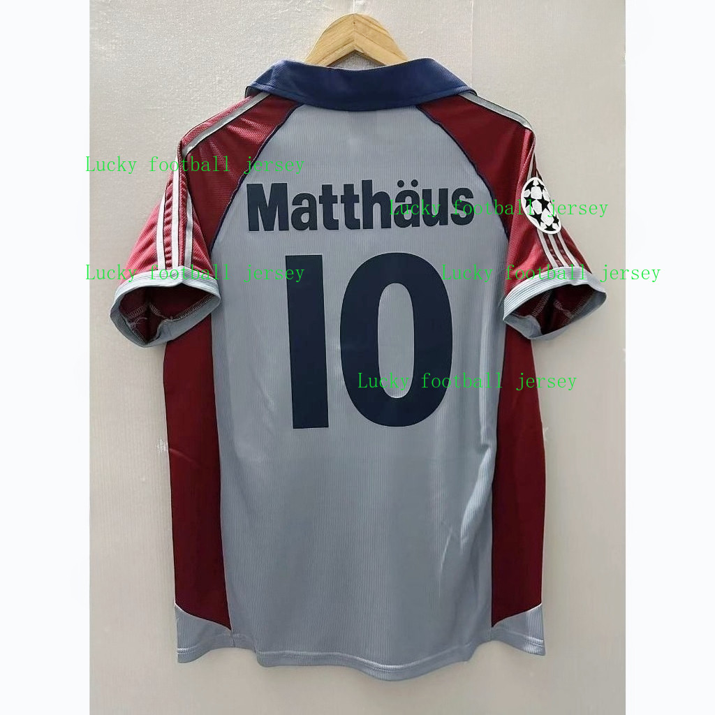 ฟุตบอล Jersey คุณภาพสูง retro away shirt ของ Bayern Munich ปี 1998-99 มีลาย Matthaus และ Effenberg อ