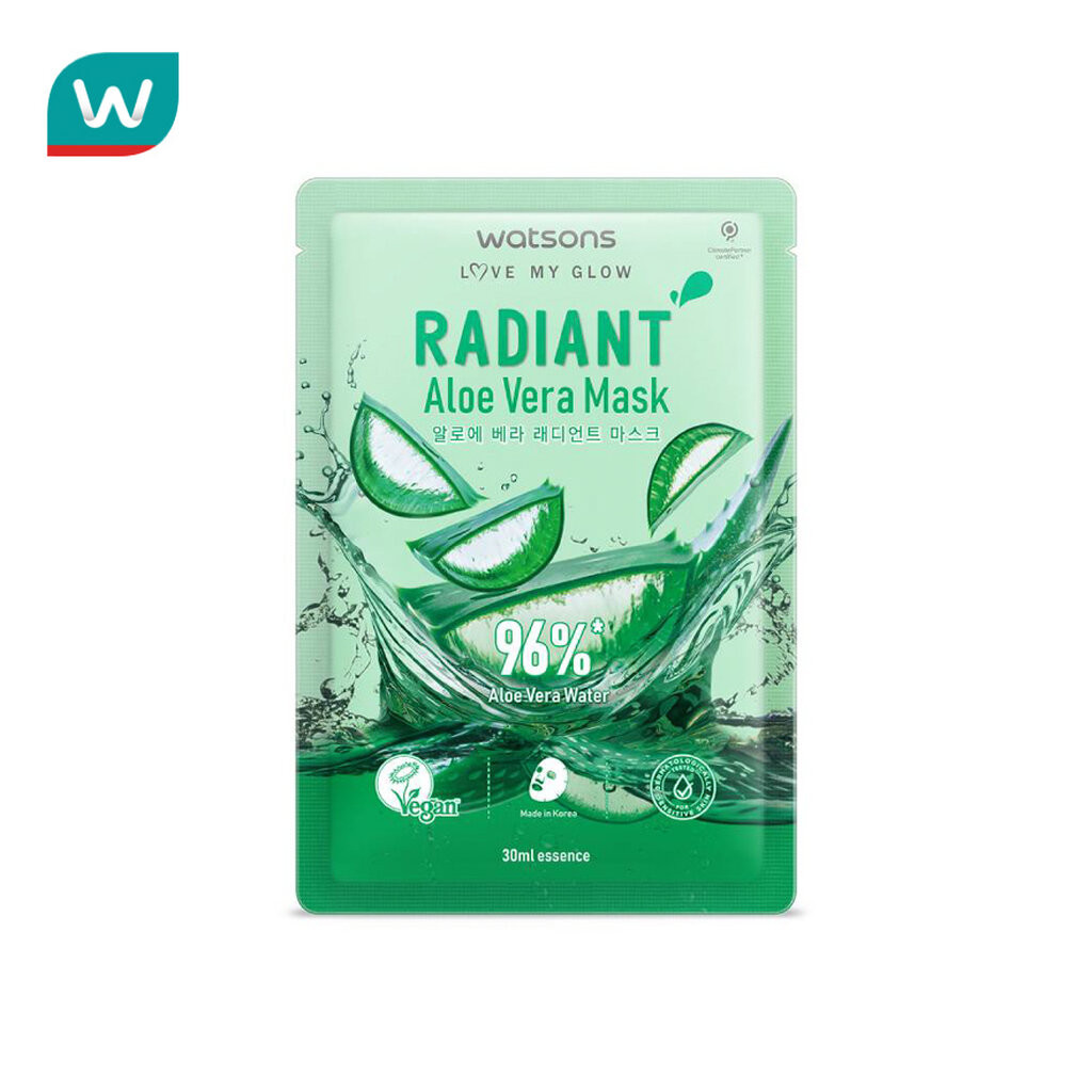 Watsons วัตสัน เรเดียนท์ อะโล เวร่า มาสก์ 1แผ่น.