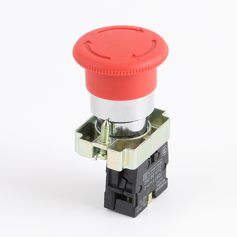 สวิตช์ปุ่มกดรอบ (ZB2) XB2-BS542C ปุ่มหยุดฉุกเฉินหัวเห็ดปกติปิด 22 มม.