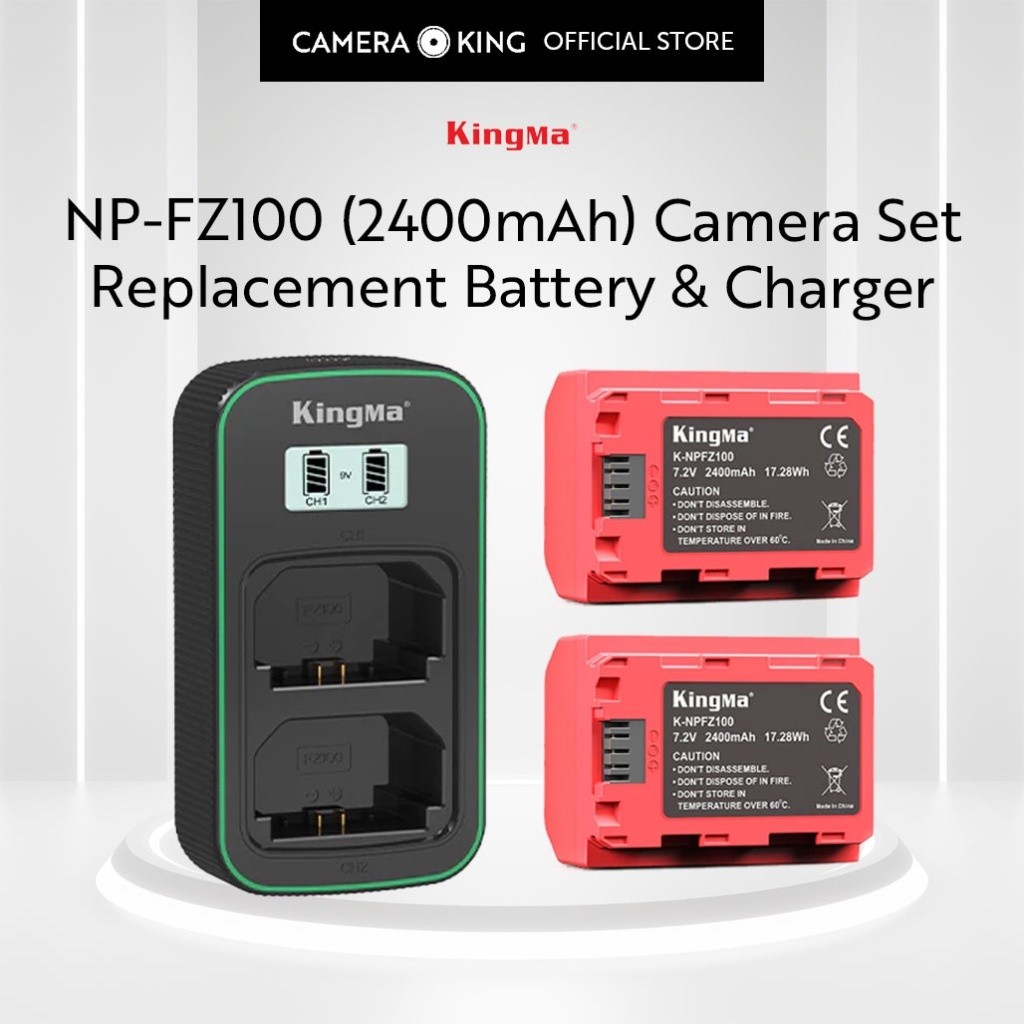 [KingMa] NPFZ100 2400mAh ชุดทดแทน / ที่ชาร์จเร็วเป็นพิเศษสําหรับกล้อง Sony FZ100 / NPFZ100 / FZ 100