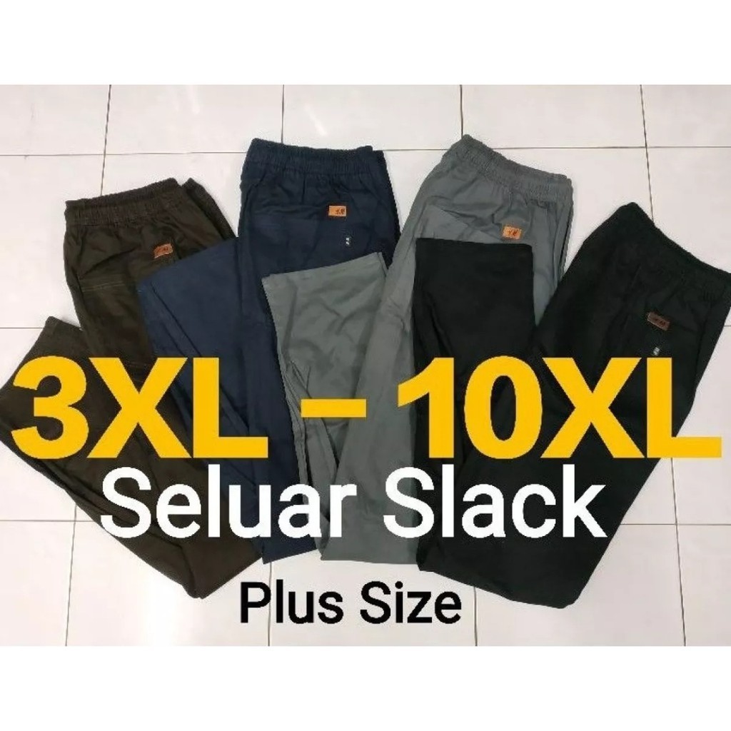 (3xl-10xl)กางเกง SLACK Plus Size Unisex (MSI)กางเกงขายาวผู้ชาย/Perempuan SLACK กางเกงขายาวผู้ชายขนาด
