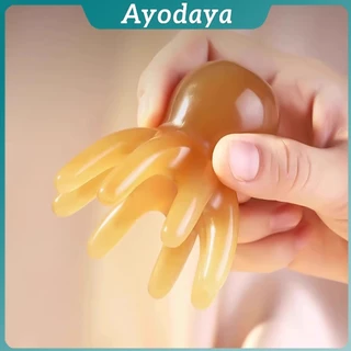 Ayo หวีนวดทรงปลาหมึก หนังศีรษะ ใบหน้า เครื่องขูดร่างกาย วัสดุเรซิน หวีดูแลความงาม Scalp comb
