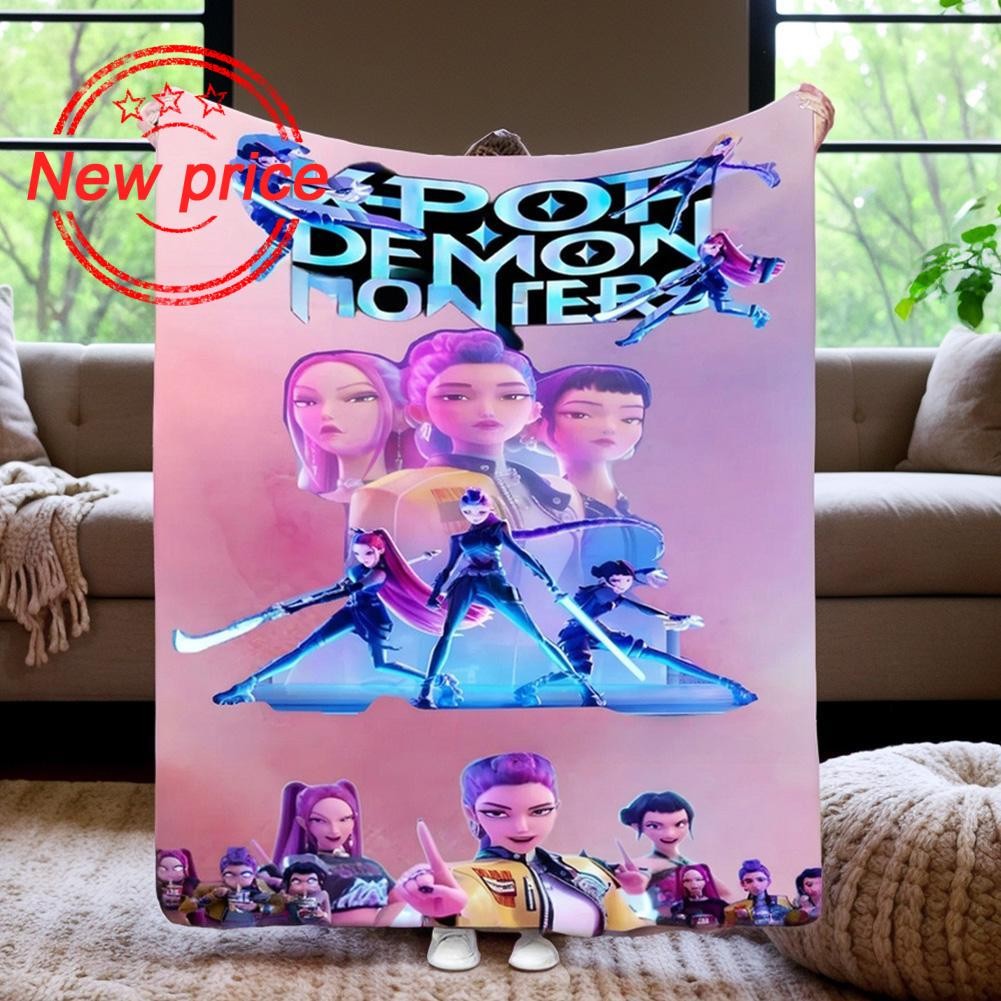 K-pop Demon Hunter โปสเตอร์ผ้าห่ม Soft Flannel Zoey ปีศาจผ้าห่ม Hunters Mira Rumi K-pop F0