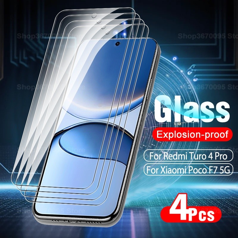 4pcs ฟิล์มกันรอยหน้าจอสําหรับ Xiaomi Redmi Turbo 4 Pro กระจกนิรภัยใส Mi Poco F7 Pro F7 Ultra Poco X7