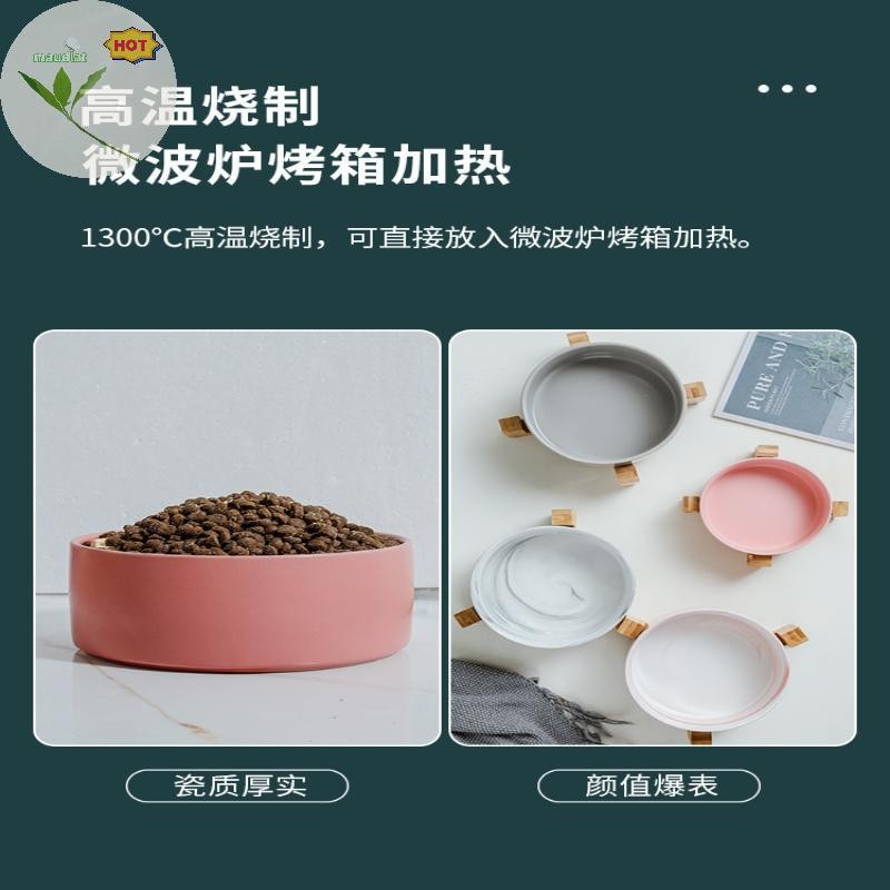 เมาชามเซรามิกแมวสุนัขชามอาหารแมวชามแมวชามน้ําดื่มชามคู่ป้องกันปากมดลูกกระดูกสันหลังชามสีดําสัตว์เลี้ยงชาม ใน - รูปที่ 7