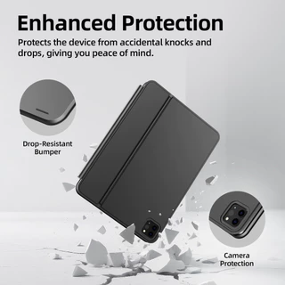 GOOJODOQ Bluetooth Magic Keyboard Flat Hinge Design Strong Magnetic Suspension Bracket Adjustable Backlight System