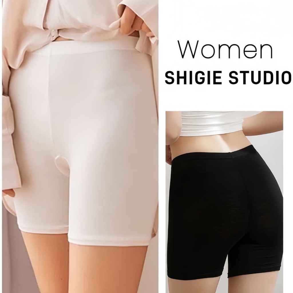 Shigie​  พร้อมส่ง  “กางเกงสเจย์ผ้ายืดใส่สบาย บางเบาผ้านุ่มลื่นราคาถูกมาก สไตล์เบสิค สีดำ’ GK