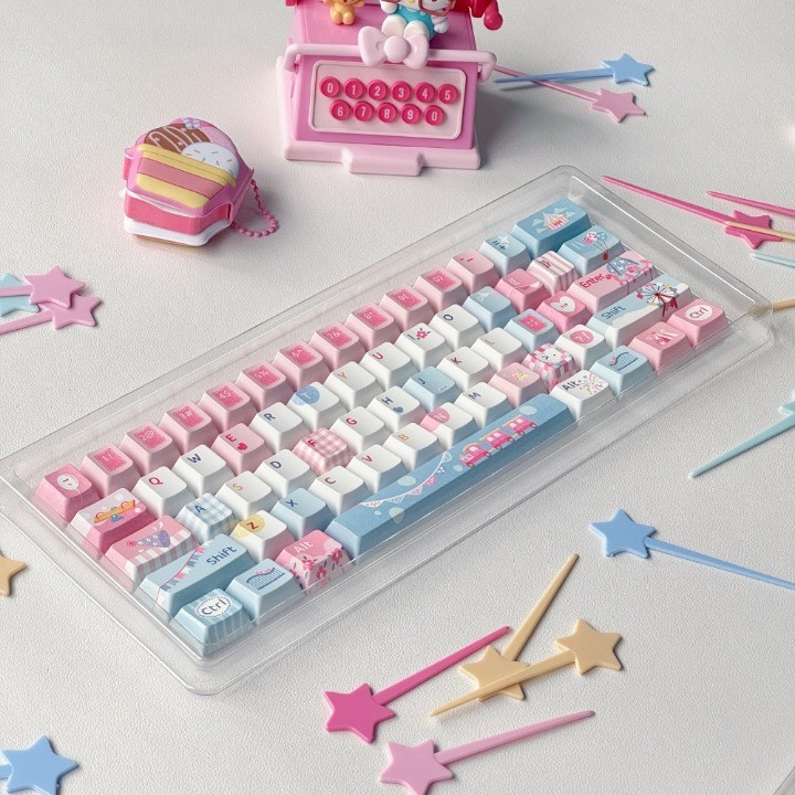 Garden Party Keycap 120 คีย์ PC / PBT Cherry Profile Original Transparent Mechanical Keycap Wooting 