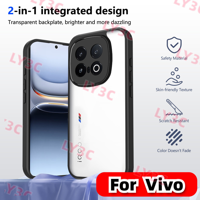 COD สําหรับ VIVO IQOO13 กรณีอะคริลิคโปร่งใสผิวปกหลังสําหรับ Vivo Iqoo 13 กันกระแทก BumperFunda