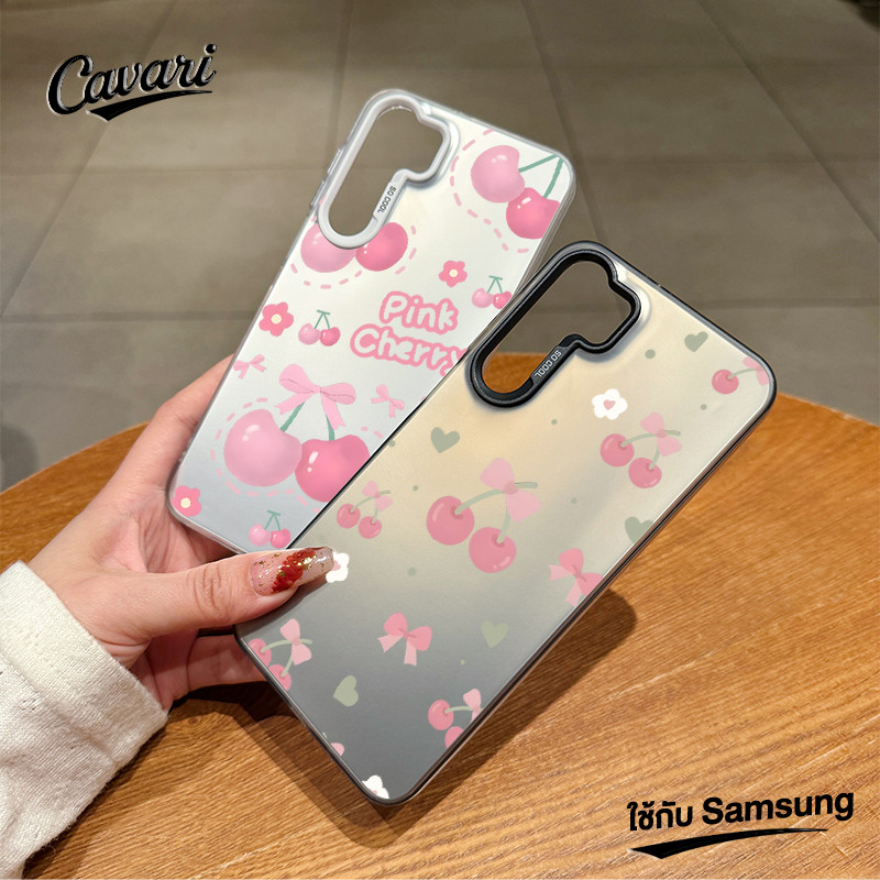 เคสโทรศัพท์ ใช้กับ Samsung Galaxy A15 A54 A53 A52 A34 A50 A05 A05s A12 A13 A14 A23 A04 A03s A51 A21s A11 เชอร์รี่สีชมพูพ