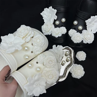 ACCESSORIES รองเท้าเกาหลี Mori Series ดีไซน์สามมิติดอกไม้และเพียรล์ สไตล์หรูหรา พร้อมกลไกซ่อนน้ำหอมที่ถอดออกได้