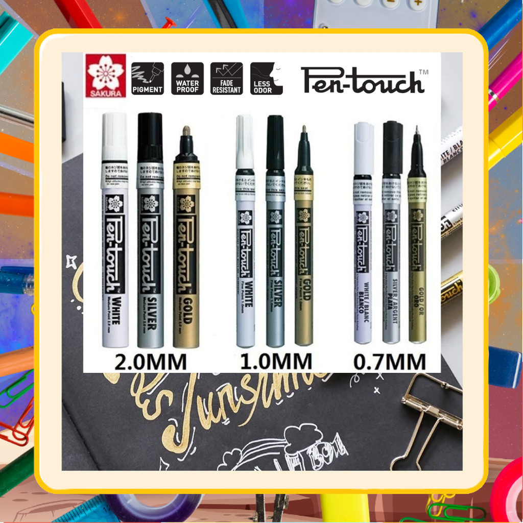 (ร้านนี้ ส่งไวกว่าเยอะ) ปากกาเพ้นท์ Sakura Pen Touch ปากกามาร์คเกอร์ ใช้ได้กับทุกพื้นผิว ปากกาเขียนการ์ด แก้ว เสื้อผ้า