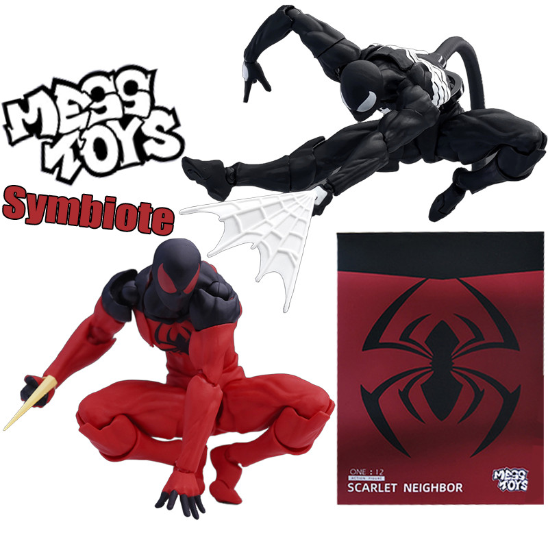 MESS ของเล่น Spider-Man Action Figure Symbiote Marvel Venom Carnage รุ่น SpiderMan Movable Figure ของเล่นของสะสมของขวัญ