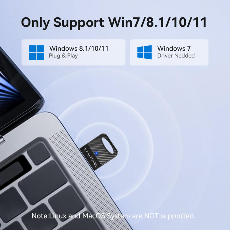 HdoorLink Bluetooth 6.0 อะแดปเตอร์เครื่องส่งสัญญาณเสียงไร้สาย USB Dongle สําหรับรถยนต์หูฟังลําโพง Windows 8.1/10/11 ไดร์เวอร์ฟรี ราคา ถูกที่สุด ดีลบีเคเค แกลเลอรีภาพที่ 3