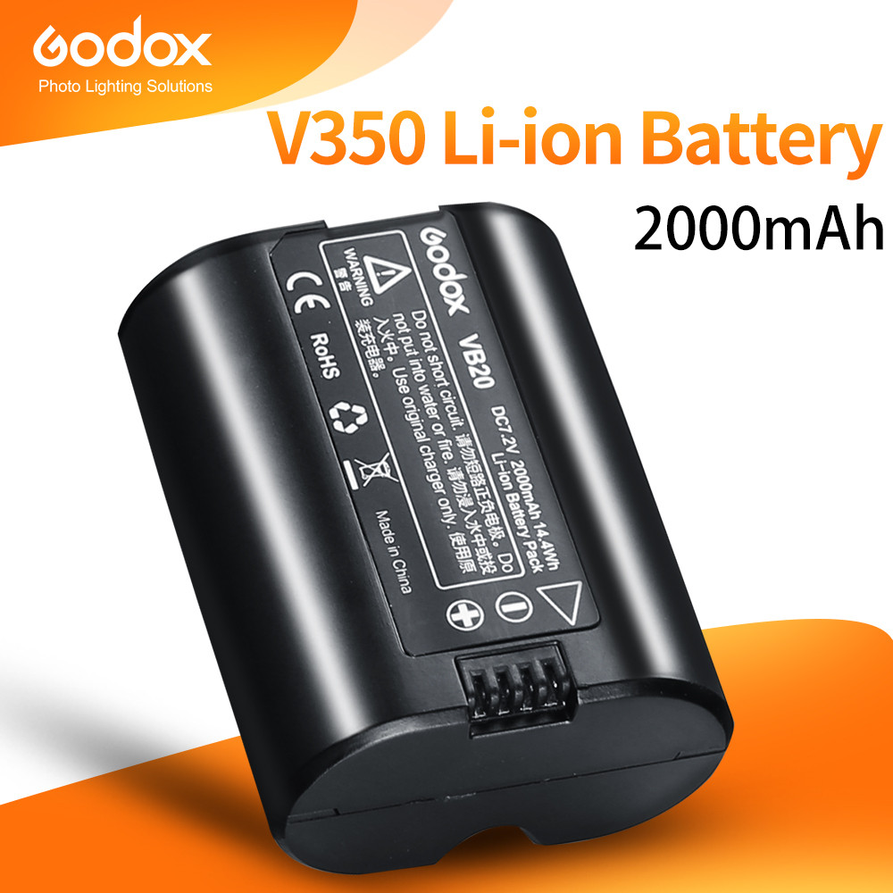 Godox VB20 V350 Speedlite แฟลช 7.2v 2000mAh แบตเตอรี่ Li-ion สําหรับ Godox V350C V350N 350S V350F V3