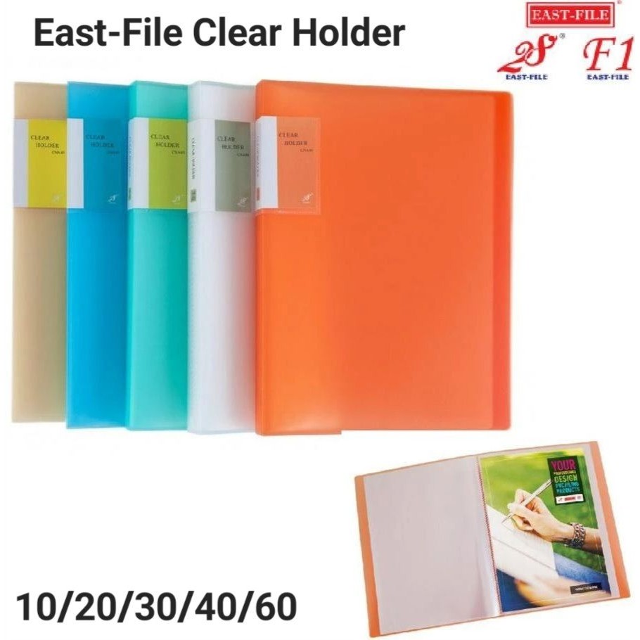 East-File A4 Clear Holder Book Display Folder CNA10 20 หน้า 30pg 40pg 60pg 100pg