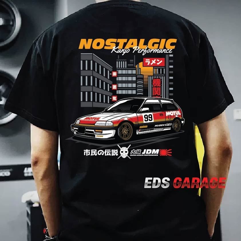 เสื้อยืด Honda Spoon JSracing Mugen Civic Nostalgic Kanjo Racer JDM T-Shirt S-5XL