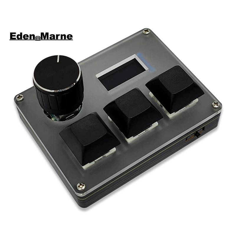 [Eden_Marner]คีย์บอร์ดแบบกําหนดเองแบบมีสาย 3 คีย์ Blue Switch OSU คีย์บอร์ดเกมพร้อมหน้าจอลูกบิด RGB 