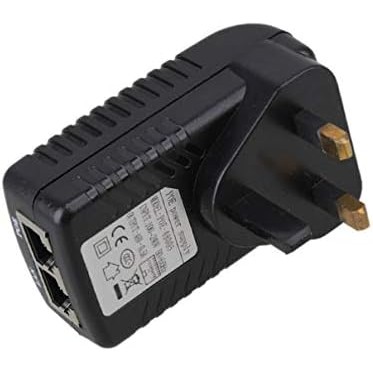 STOBOK DC 48V 0.5A POE Injector - Ethernet Adapter UK Plug Power Supply for 12V 24V 48V POE Devices 