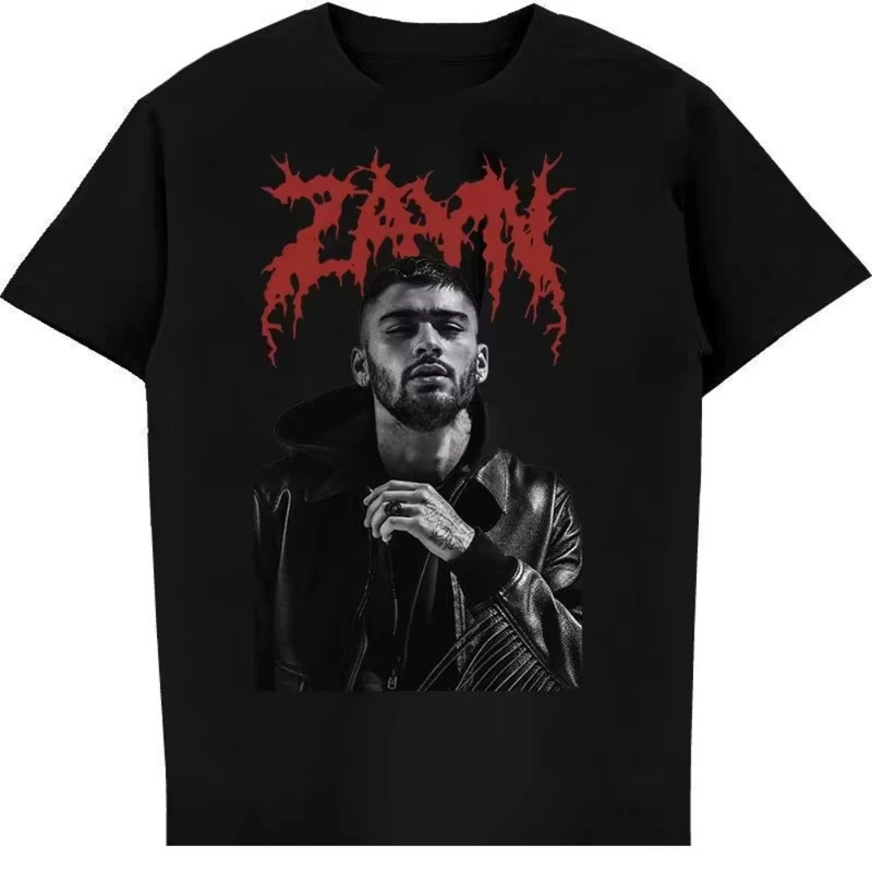 เสื้อยืดแขนสั้นสไตล์แรปเปอร์ Zayn Malik สำหรับทั้งผู้ชายและผู้หญิง
