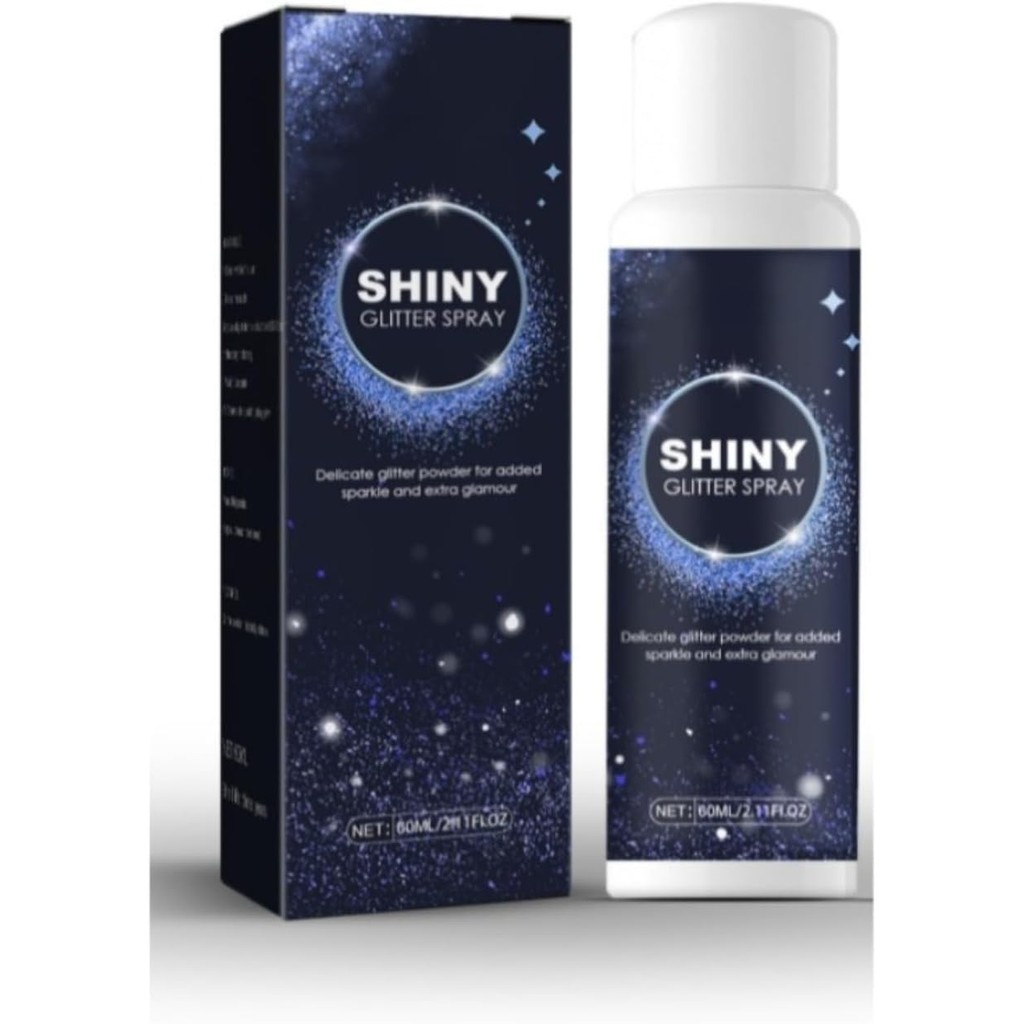 Glitter Spray 60ml/2 FL OZ Long-Lasting Sparkle Effect Shiny Glitter Spray for Hair & Body (60 ML/1 