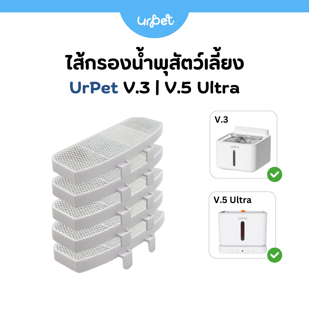 🌈 ไส้กรองน้ำพุ รุ่น UrPet V.3 / V.5-Ultra  แผ่นกรอง​น้ำพุ​ไร้สาย