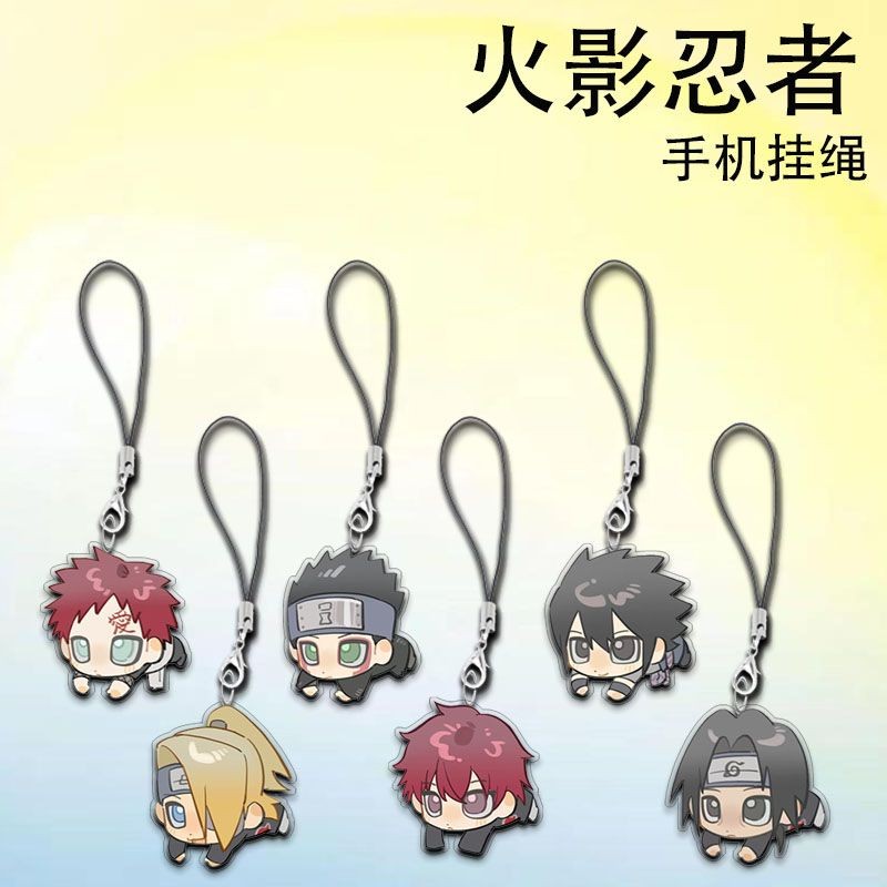 NARUTO พวงกุญแจสําหรับผู้หญิง Uchiha Sasuke พวงกุญแจโทรศัพท์ Itachi อะคริลิครถคอสเพลย์ Key แหวน Gaar