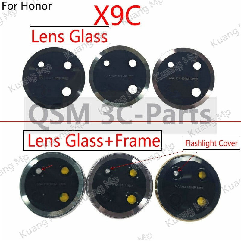เลนส์กล้องด้านหลังพร้อมกรอบสําหรับ Honor X9C 5G BRP-NX1 ฝาครอบกล้องเปลี่ยน + สติกเกอร์กาว