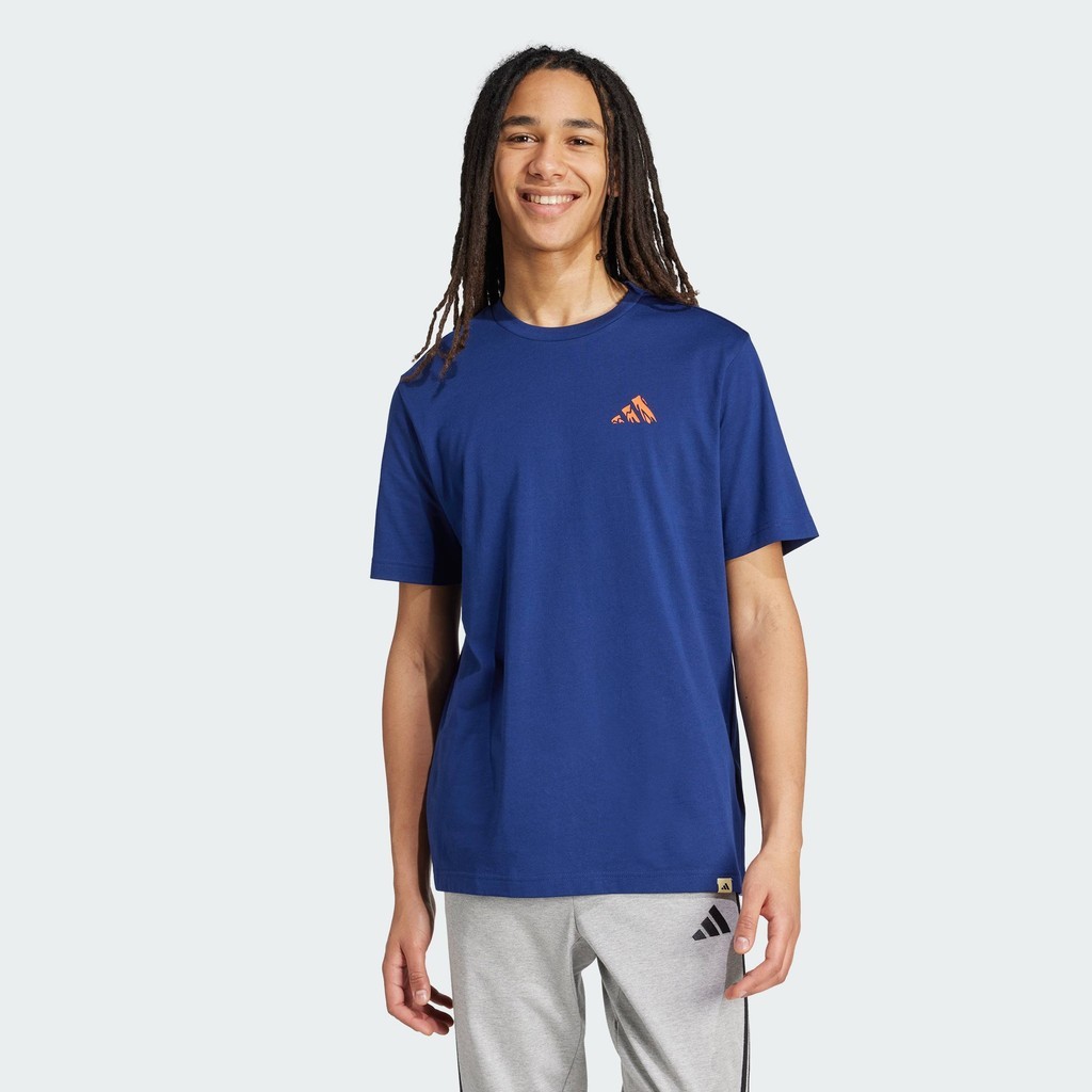 adidas Lifestyle Doodle Hunt Hike Graphic Tee Men Blue KA7137