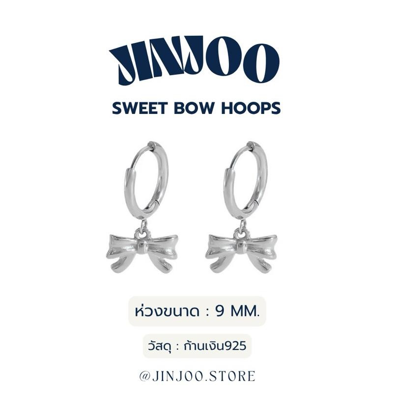 Jinjoo ต่างหูห่วงโบว์ รุ่น Sweet Bow Hoops ขนาดห่วง  9 mm.
