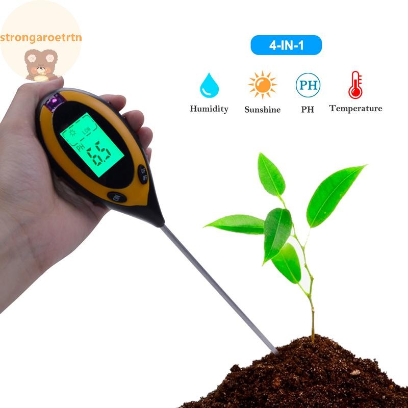 Strongaroetrtn Soil Ph Meter Tester Soil Tester Ph Moisture Meter อุณหภูมิแสงแดดการวัดความเข้มการวิเ