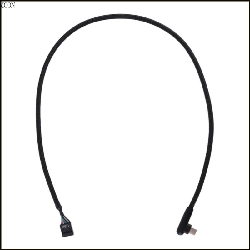 MOON Speed USB 9Pin to Type C Adapter Shielded สําหรับเกียร์ที่เชื่อถือได้สายตาข่ายสําหรับเมนบอร์ด 6