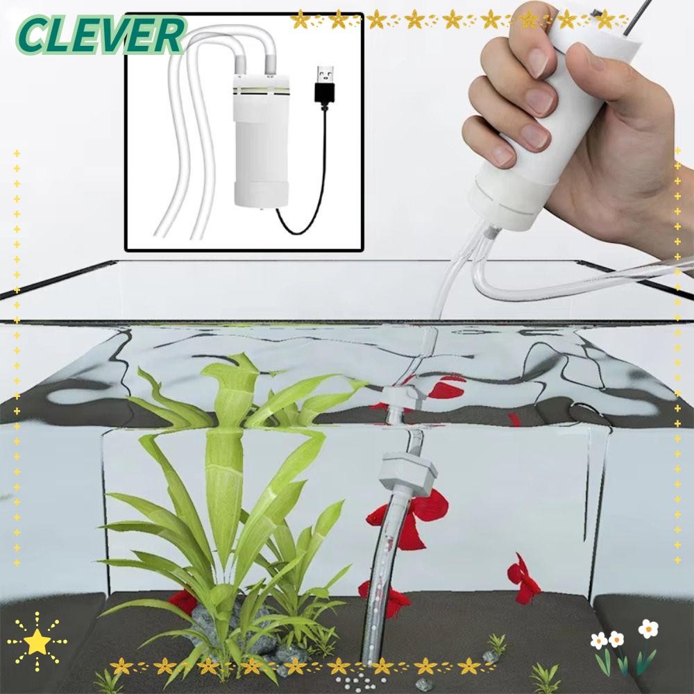 CLEVER Fish Tank Water Changer, Mini USB Self Priming Pump, 5V 2A ไฟฟ้าดูด Aquarium เครื่องมือเปลี่ย