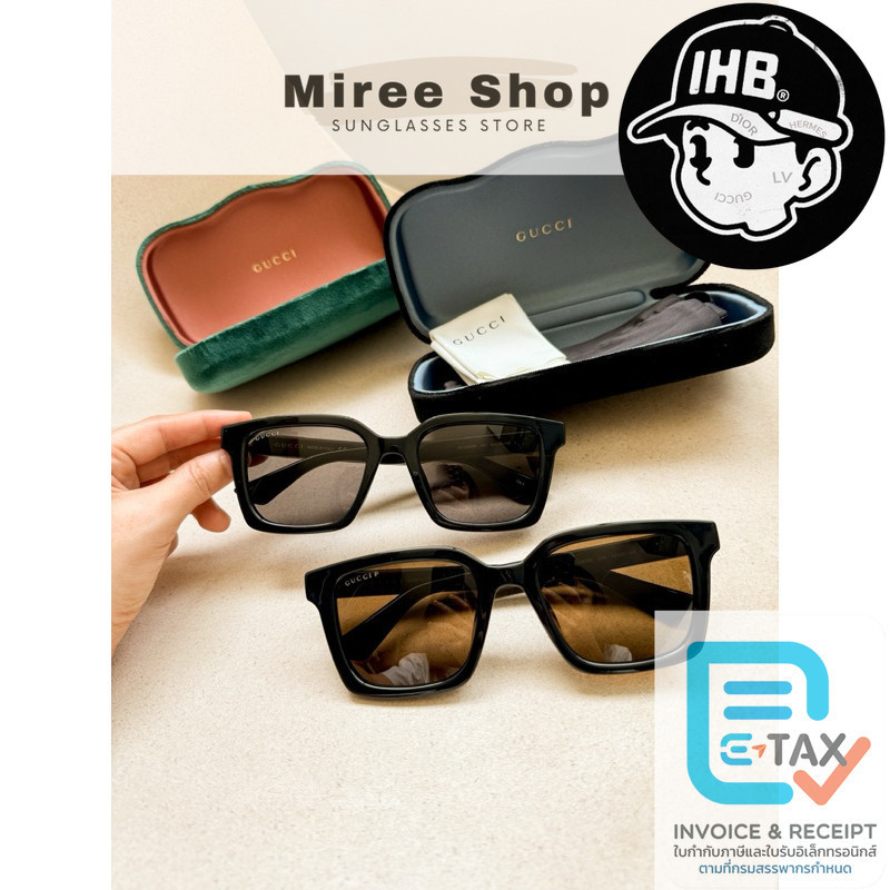 Gucci Classic Bridge Square Sunglasses คลุมหน้าคลาสสิค ใส่สวยทุกคน GG1582SK