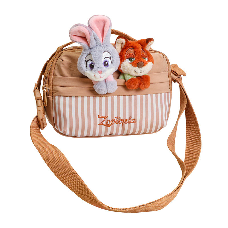 ตุ๊กตาอนิเมะ Disney แท้ Judy Nick Stitch และ Little Golden Mickey Minnie พร้อมกระเป๋า Messenger - รูปที่ 3