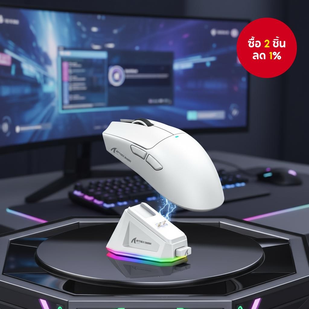 เมาส์ไร้สาย Attack Shark X11, 22000DPI, RGB, ชาร์จไฟได้, 3 โหมด (2.4G, BT5.0), สําหรับเล่นเกมบน PC