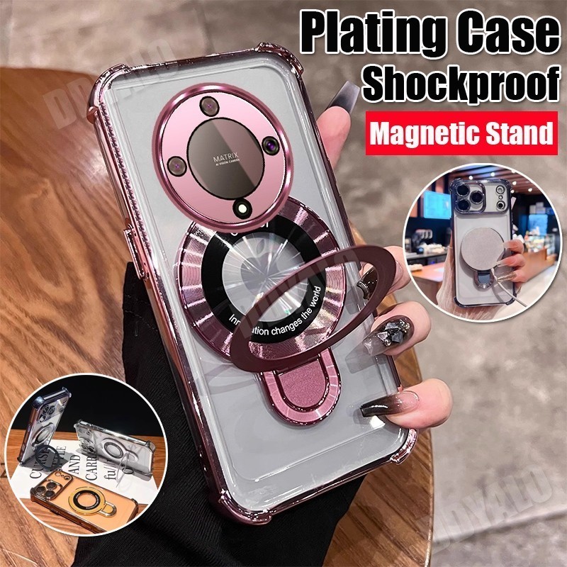 กรณีสําหรับ Honor X9A X9B X9 X9C X7C 400 200 Pro ชุบซิลิโคนกันกระแทกเคสโทรศัพท์พร้อมโทรศัพท์อเนกประส