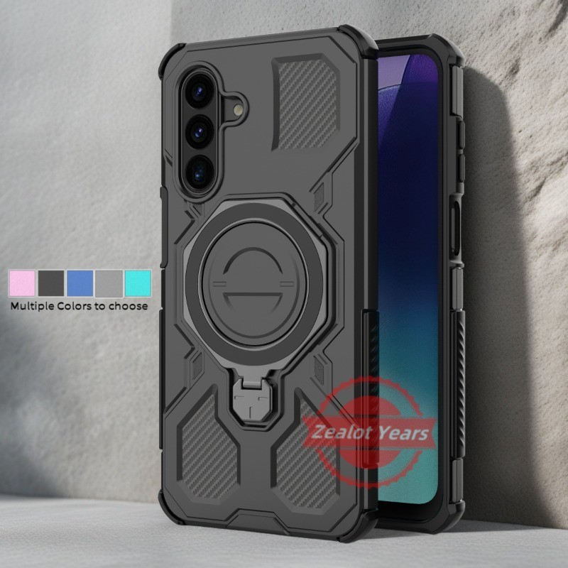 สําหรับ Samsung Galaxy A17 A56 A26 A16 A55 5G แหวนขาตั้งโลหะแม่เหล็กเคสโทรศัพท์ Anti-drop ฝาหลัง