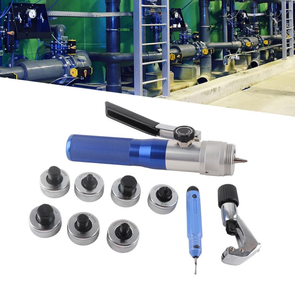 Ooidshop ท่อไฮดรอลิก Expander Swaging ชุดเครื่องมือ 7 หัวหลายขนาดท่อทองแดงสําหรับท่ออลูมิเนียม HVAC