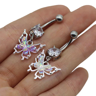 [การจัดส่งสินค้าในคลังสินค้าท้องถิ่น]สะดือแหวนสุภาพสตรีสแตนเลส แบบรีสอร์ทสำหรับชายหาด